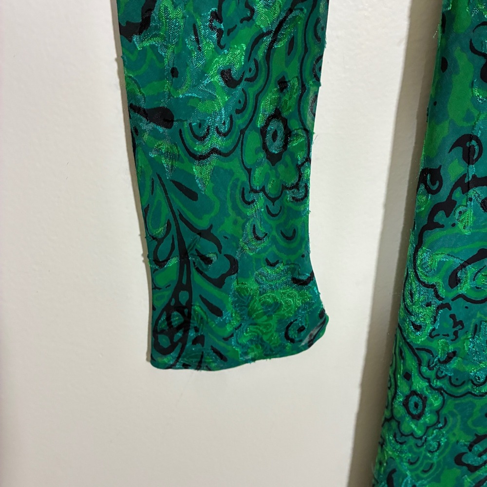 Zara Fairy Jacquard Maxi Dress Size S Green Mermaidcore Art to Wear Body Con - Picture 5 of 12
